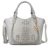 Mkf Collection By Mia K Jacqueline Signature Satchel Handbag In White