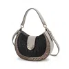Mkf Collection By Mia K Jain Luxe Croc-embossed Shoulder Bag Spacious And Timeless In Black
