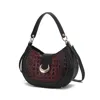 Mkf Collection By Mia K Jain Luxe Croc-embossed Shoulder Bag Spacious And Timeless In Green