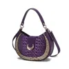 Mkf Collection By Mia K Jain Luxe Croc-embossed Shoulder Bag Spacious And Timeless In Purple