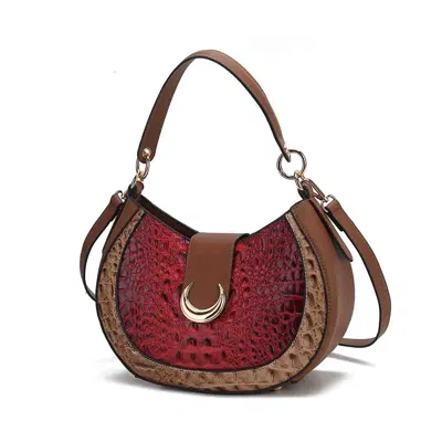 Mkf Collection By Mia K Jain Luxe Croc-embossed Shoulder Bag Spacious And Timeless In Red