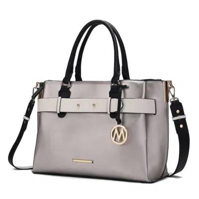 Mkf Collection By Mia K Jamie Satchel Handbag For Women's In Silver