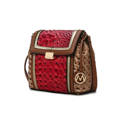 Mkf Collection By Mia K Jamilah Vegan Leather Croco Crossbody Handbag In Green
