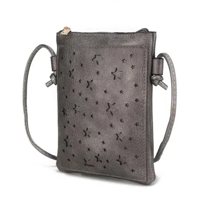 Mkf Collection By Mia K Jana Crossbody Vegan Leather Women's Handbag In Silver