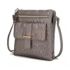 Mkf Collection By Mia K Janni Signature Embossed Crossbody Bag In Silver