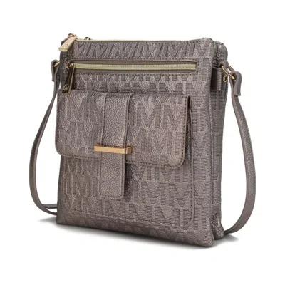 Mkf Collection By Mia K Janni Signature Embossed Crossbody Bag In Silver
