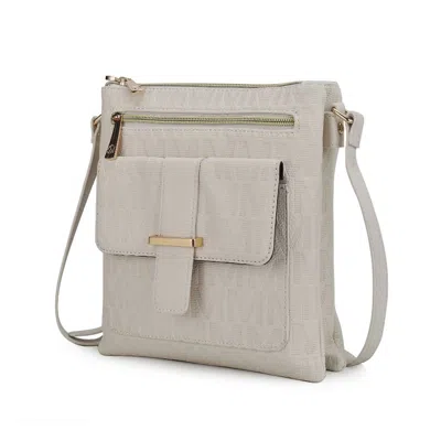 Mkf Collection By Mia K Janni Signature Embossed Crossbody Bag In White
