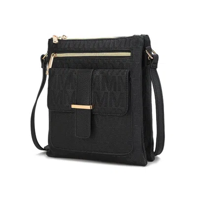 Mkf Collection By Mia K Janni Signature Embossed Crossbody Handbag In Black