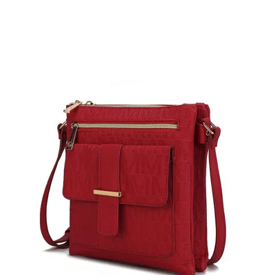 Mkf Collection By Mia K Janni Signature Embossed Crossbody Handbag In Red