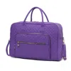Mkf Collection By Mia K Jayla Solid Quilted Cotton Women's Duffle Bag By Mia K In Purple