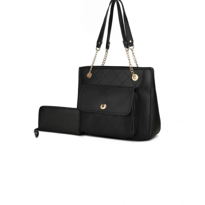 Mkf Collection By Mia K Jenna Shoulder Bag And Wallet In Black