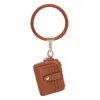 Mkf Collection By Mia K Jordyn Vegan Leather Bracelet Keychain With A Credit Card Holder In Green