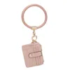 Mkf Collection By Mia K Jordyn Vegan Leather Bracelet Keychain With A Credit Card Holder In Pink