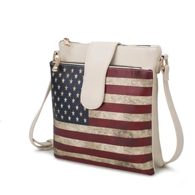 Mkf Collection By Mia K Josephine Vegan Leather Women's Flag Crossbody Bag In Beige