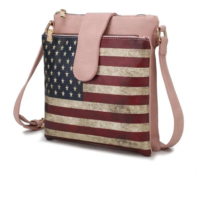 Mkf Collection By Mia K Josephine Vegan Leather Women's Flag Crossbody Bag In Pink