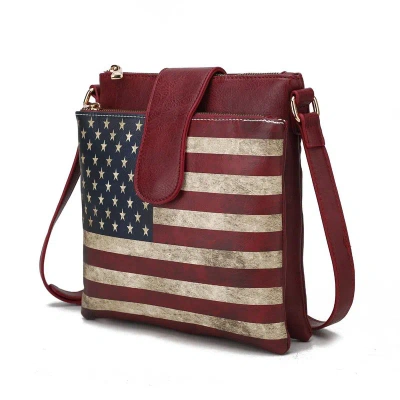 Mkf Collection By Mia K Josephine Vegan Leather Women's Flag Crossbody Bag In Red
