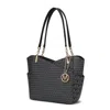 Mkf Collection By Mia K Jules M Logo Printed Vegan Leather Women's Tote Bag In Grey