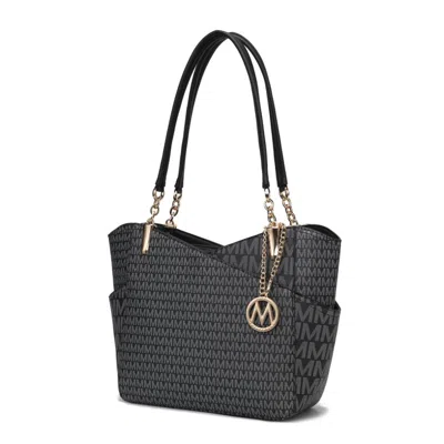 Mkf Collection By Mia K Jules M Logo Printed Vegan Leather Women's Tote Bag In Grey