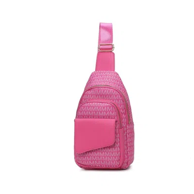 Mkf Collection By Mia K Kace M Logo Printed Vegan Leather Women's Sling Bag In Pink