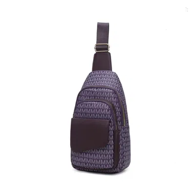 Mkf Collection By Mia K Kace M Logo Printed Vegan Leather Women's Sling Bag In Purple