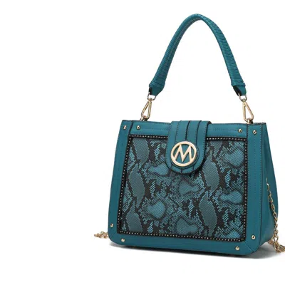 Mkf Collection By Mia K Kamala Shoulder Vegan Leather Women's Handbag In Blue