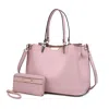 Mkf Collection By Mia K Kane Vegan Leather Satchel Handbag - With Wallet In Pink