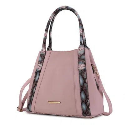 Mkf Collection By Mia K Kenna Snake Embossed Vegan Leather Women's Tote Bag In Pink