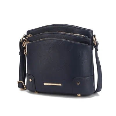 Mkf Collection By Mia K Kenya Crossbody Shoulder Women's Bag Stylish Vegan Leather With Gold-tone Accents By Mia K In Blue