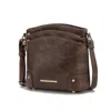 Mkf Collection By Mia K Kenya Crossbody Shoulder Women's Bag Stylish Vegan Leather With Gold-tone Accents By Mia K In Brown