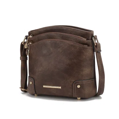 Mkf Collection By Mia K Kenya Crossbody Shoulder Women's Bag Stylish Vegan Leather With Gold-tone Accents By Mia K In Brown