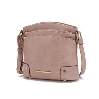 Mkf Collection By Mia K Kenya Crossbody Shoulder Women's Bag Stylish Vegan Leather With Gold-tone Accents By Mia K In Multi