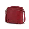 Mkf Collection By Mia K Kenya Crossbody Shoulder Women's Bag Stylish Vegan Leather With Gold-tone Accents By Mia K In Pink