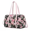Mkf Collection By Mia K Khelani Quilted Cotton Botanical Pattern Women's Duffle Bag In Pink