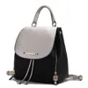 Mkf Collection By Mia K Kimberly Vegan Leather Fashion Backpack Color-block In Silver