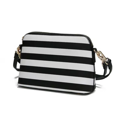Mkf Collection By Mia K Kimmy Striped Crossbody Handbag In Black