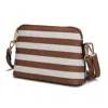 Mkf Collection By Mia K Kimmy Striped Crossbody Handbag In Brown