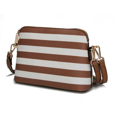 Mkf Collection By Mia K Kimmy Striped Crossbody Handbag In Brown