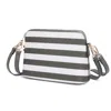Mkf Collection By Mia K Kimmy Striped Crossbody Handbag In Grey