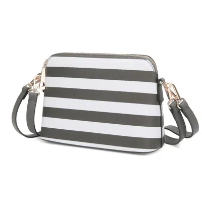 Mkf Collection By Mia K Kimmy Striped Crossbody Handbag In Grey
