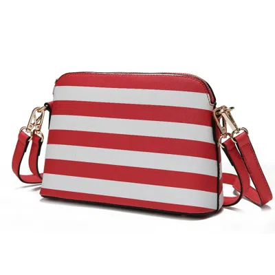 Mkf Collection By Mia K Kimmy Striped Crossbody Handbag In Pink