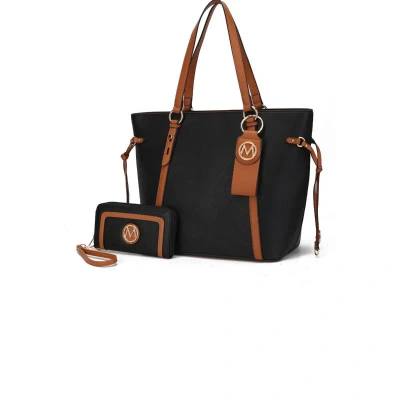 Mkf Collection By Mia K Kioea Tote With Wallet & Detachable Key-ring Set In Black