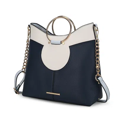 Mkf Collection By Mia K Kylie Top Handle Satchel Women's Handbag Vegan Leather By Mia K. In Blue