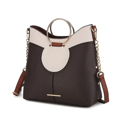 Mkf Collection By Mia K Kylie Top Handle Satchel Women's Handbag Vegan Leather By Mia K. In Brown