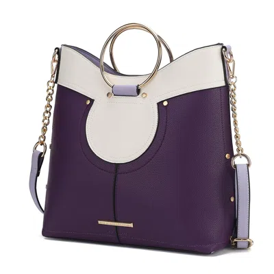 Mkf Collection By Mia K Kylie Top Handle Satchel Women's Handbag Vegan Leather By Mia K. In Purple