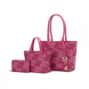 Mkf Collection By Mia K Lady Ii M Signature Tote & Wallet Set In Pink