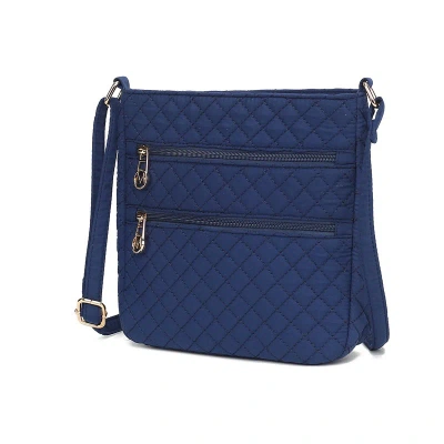 Mkf Collection By Mia K Lainey Solid Quilted Cotton Women's Crossbody By Mia K In Blue