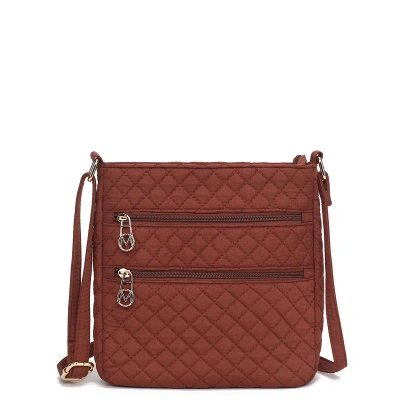 Mkf Collection By Mia K Lainey Solid Quilted Cotton Women's Crossbody By Mia K In Brown