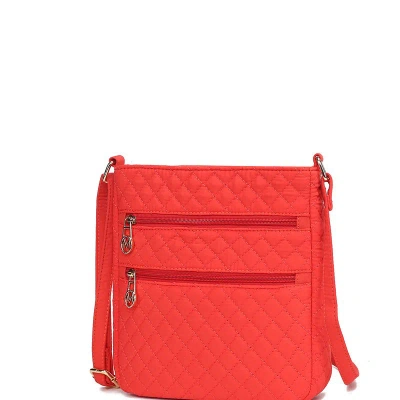 Mkf Collection By Mia K Lainey Solid Quilted Cotton Women's Crossbody By Mia K In Orange