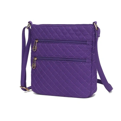 Mkf Collection By Mia K Lainey Solid Quilted Cotton Women's Crossbody By Mia K In Purple