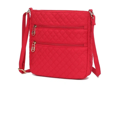 Mkf Collection By Mia K Lainey Solid Quilted Cotton Women's Crossbody By Mia K In Red